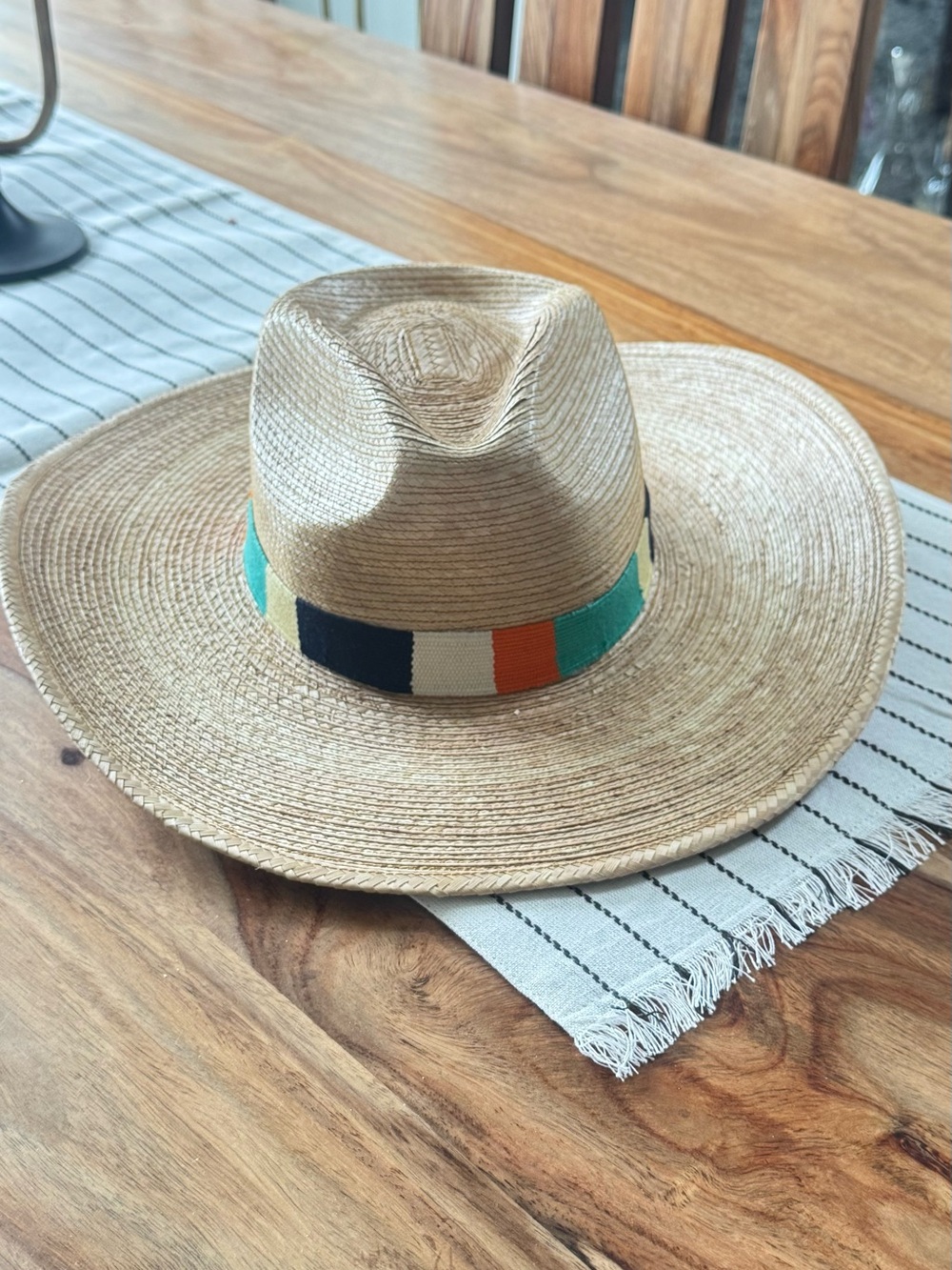 Sunshine Tienda Rosita Palm Hat — Multi / Multicolor woven band.